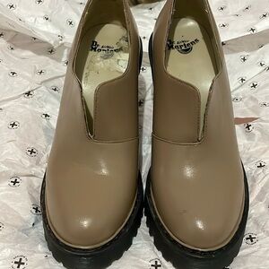 Beautiful and comfy Dr Martens  Cordelia customized Heels Dark Taupe size 7 GUC